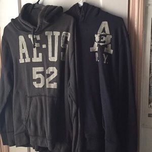2 American eagle hoodie Large. Blue and black